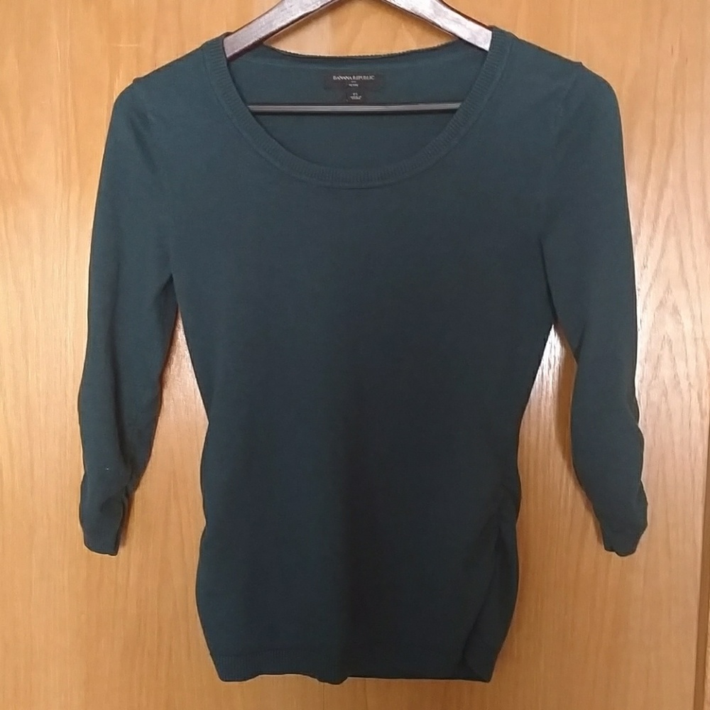 Banana Republic teal 3/4 sleeve knit top size PS
